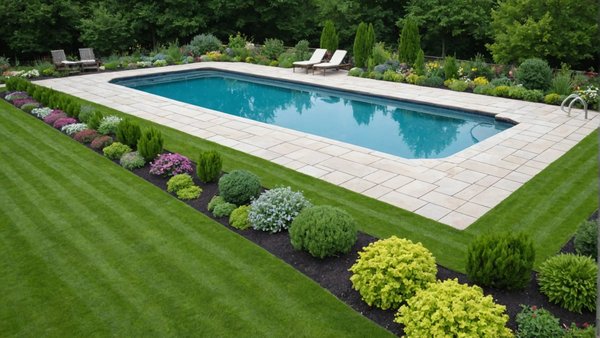 How can you design a pool cover that blends with the landscape of your UK garden?